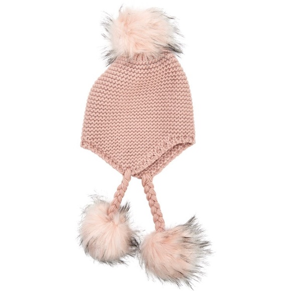 Knit Pom Pom Pink Women's Winter Knit Hat Touqe Beanie - Picture 1 of 2